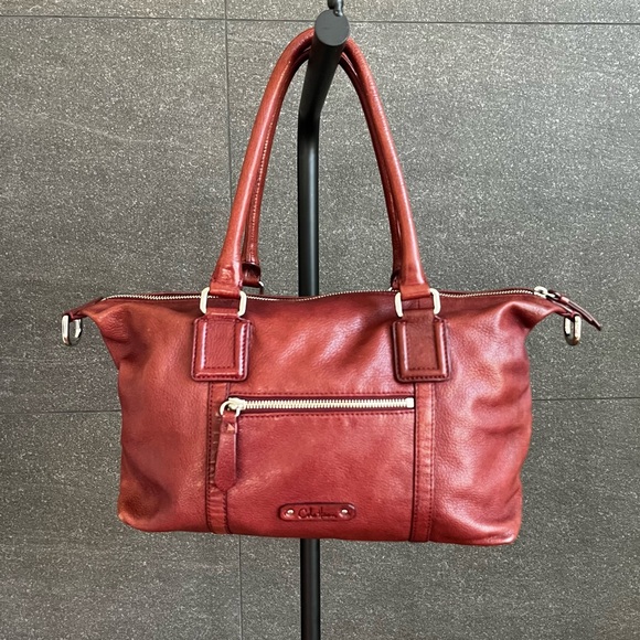 Cole Haan Burgundy Leather Handbag - Picture 1 of 14